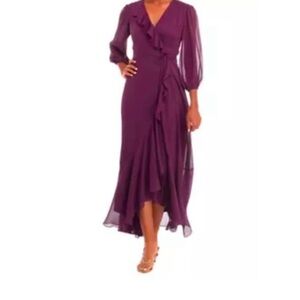 Maison Tara Plum Long Sleeve Dress